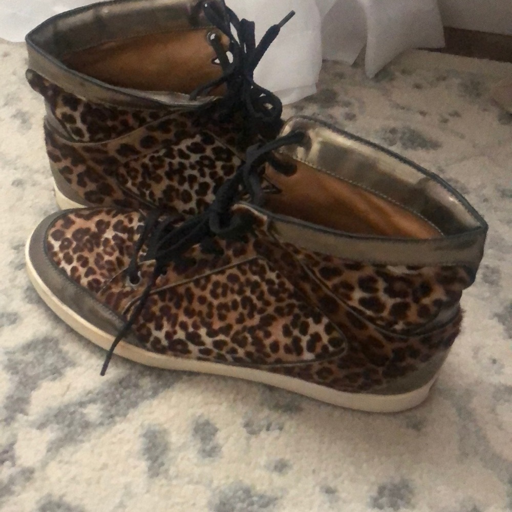 Jimmy choo leopard hightop sneakers size 39.5